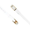 Plokščias tinklo kabelis S/STP CAT8 PNI U8050W, 2 x RJ45, 4 laidų poros, 28AWG, varinis, 40 Gbps, 2000 MHz, 5m, baltas