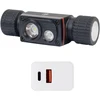 PNI Adventure F80 dvigubas LED galvos žibintuvėlis, 1000 lm, 6W, 2200 mAh, IP68, pakuotėje yra PNI CHG300 maitinimo šaltinis