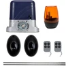 PNI AP800D vartų automatikos komplektas, kurį sudaro 4 m metalinis krumpliastiebis, fotoelementai, nuotolinio valdymo pultas, signalinė lemputė, 230V variklis, 1100 N jėga ir 800 kg stumdomiems vartams