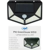 PNI GreenHouse WS10 LED saulės energija įkraunamas šviestuvas, 100 LED, 600 lm, PIR kampas 120 laipsnių, baterija 1800 mAh, montuojamas ant sienos