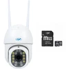 PNI IP440 WiFi, PTZ, 4MP belaidžio vaizdo stebėjimo kameros komplektas ir pridedama PNI 128GB MicroSD atminties kortelė