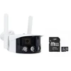 PNI IP590 vaizdo stebėjimo kamerų komplektas, belaidis, su IP, dvigubas objektyvas, 2 x 2MP + PNI 128GB MicroSD atminties kortelė su SD adapteriu