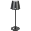 PNI LT04B stalinė lempa su 2,5W LED, 1200 mAh baterija, įkrovimas per USB-C, 150 liumenų, šilta balta šviesa 3000K, spalva juoda
