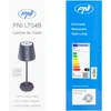 PNI LT04B stalinė lempa su 2,5W LED, 1200 mAh baterija, įkrovimas per USB-C, 150 liumenų, šilta balta šviesa 3000K, spalva juoda