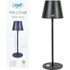 PNI LT04B stalinė lempa su 2,5W LED, 1200 mAh baterija, įkrovimas per USB-C, 150 liumenų, šilta balta šviesa 3000K, spalva juoda