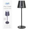 PNI LT04B stalinė lempa su 2,5W LED, 1200 mAh baterija, įkrovimas per USB-C, 150 liumenų, šilta balta šviesa 3000K, spalva juoda