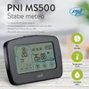 PNI MS500 meteorologinė stotelė su belaidžiu išoriniu jutikliu, rodo vidaus ir lauko temperatūrą bei drėgmę, minimalių ir maksimalių klimato verčių atmintis