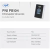 PNI PB104 prieigos jungiklis su lietimui jautriu paviršiumi, paviršinis montavimas, NO/NC/COM, 12V/24V DC, būsenos LED, metalinis, 5 laidai
