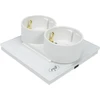 PNI WP222W paprastas x2 įmontuojamas lizdas su baltu stikliniu rėmeliu