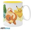 Abysse POKEMON - Mug (460 ml) Pikachu, Bulbasaur, Charmander &amp; Squirtle - Puodelis