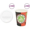 popieriniai kavos puodeliai su dangteliais 1000 vnt 8oz 240ml