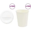 popieriniai kavos puodeliai su dangteliais 1000 vnt 8oz 200ml