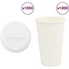 popieriniai kavos puodeliai su dangteliais 1000 vnt 16oz 400 ml