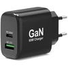 PORT CONNECT GaN Charger for USB-C and USB-A, 65 W, Juodas