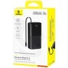 Powerbank Baseus Bipow 2 20000mah 20W su ekranėliu ir įmontuotu kabeliu USB-C - juodos spalvos