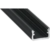 Profilis LED juostoms, aliuminis anoduotas juodas, paviršinis A, 3 metrai, Lumines