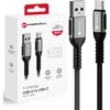 Cable USB A to USB C Forcell F-Energy QC4.0 3A 66W Cafule 1,2 m C256 juodas