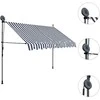 Rankinė ištraukiama markizė su LED, mėlyna ir balta, 250cm