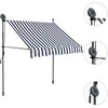 Rankinė ištraukiama markizė su LED, mėlyna ir balta, 150cm