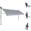 Rankinė ištraukiama markizė su LED, mėlyna ir balta, 350cm