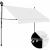 Rankiniu būdu ištraukiama markizė su LED, kreminė, 300cm