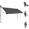 Rankiniu būdu ištraukiama markizė su LED, antracito, 350cm