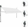 Rankiniu būdu ištraukiama markizė su LED, kreminė, 350cm
