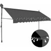Rankiniu būdu ištraukiama markizė su LED, antracito, 400cm