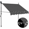 Rankiniu būdu ištraukiama markizė su LED, antracito, 150cm