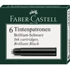 Rašalo kapsulės Faber-Castell, 6 vnt, juodos spalvos