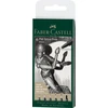 Faber Castell - 6 pitų dailininko rašiklis, teptukas - Juodas (167154)