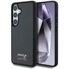 Red Bull Raudona Bull Original dėklas Raudonas BULL Real Carbon Fiber Shiny Logo MagSafe skirtas Samsung Galaxy S25 juodos spalvos