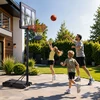 Reguliuojamas laisvai pastatomas krepšinio stovas iki 305 cm su lenta ir lanku MOVEPRO