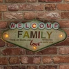 Sieninis šviestuvas TelForceone RETRO Metal Sign LED Welcome Family"Forever" šviesiai