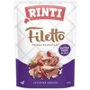 RINTI Filetto vištiena fillet with duck hearts- drėgnas ėdalas šunims – 100g