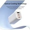 Rock laidinis įkroviklis Ice2Cube GaN – USB + 2xType C – PD 65W 3A baltos spalvos