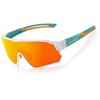 Rockbros 14110009003 polarized cycling glasses for children 8-14 metai old – žalias and baltas