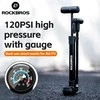 Rockbros 42310006001 bicycle pompa with pressure gauge – juodos spalvos