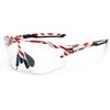 Rockbros dviratininko akiniai Photochromic su UV apsauga ir Corrective Insert 14120008002 – USA Pattern – baltos spalvos