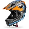 Rockbros TT-32SOBL-S children's bicycle helmet with removable chinbar, dydis S – juodas and oranžinis