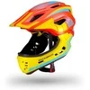 Rockbros TT-32SOYB-M children’s bicycle helmet with detachable chinbar, dydis M – yellow-oranžinis