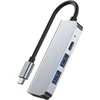 Šakotuvas 4in1 USB HUB USB-C to 2xUSB + HDMi + USB-C Adapteris Tech-Protect V2-HUB pilkos spalvos
