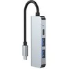 Šakotuvas 4in1 USB HUB USB-C to 2xUSB + HDMi + USB-C Adapteris Tech-Protect V2-HUB pilkos spalvos