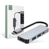 Šakotuvas 4in1 USB HUB USB-C to 2xUSB + HDMi + USB-C Adapteris Tech-Protect V2-HUB pilkos spalvos