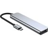Šakotuvas 6in1 USB HUB USB-C to 2xUSB + HDMi + USB-C + SD Card Reader + micro SD Adapteris Tech-Protect V4-HUB pilkos spalvos