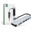 Šakotuvas 6in1 USB HUB USB-C to 2xUSB + HDMi + USB-C + SD Card Reader + micro SD Adapteris Tech-Protect V4-HUB pilkos spalvos