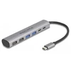 DLC DeLOCK 64232 knyginių kompiuterių dokas / jungčių replikatorius Vielinis USB 3.2 Gen 1 (3.1 Gen 1) Type-A + Type-C Pilka