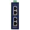 Šakotuvas PLANET Industrial 2-port 10/100/1000T Gigabit Ethernet (10/100/1000) Maitinimas per Eternetą (PoE) Mėlyna