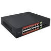 Šakotuvas Qoltec 52292 gigabito Ethernet PoE komutatorius | 16x RJ45 | 2x RJ45 Uplink | 2x SFP | 1000 Mb/s