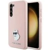 Dėklas Karl Lagerfeld KLHCS23MSMHCNPP S23+ S916 rožinės spalvos Silicone Choupette Metal Pin